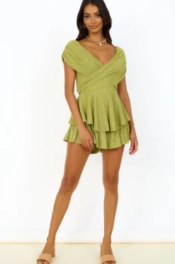 Rompers>Hello Molly Clumsy Love Romper Apple