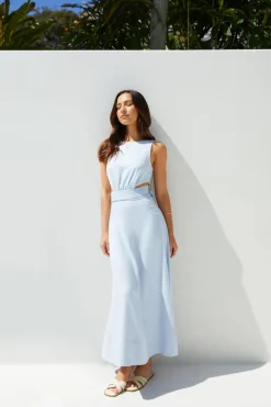 Wedding Guest Dresses|Vacation Dresses>Hello Molly Coastal Glow Maxi Dress Blue