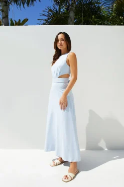 Wedding Guest Dresses|Vacation Dresses>Hello Molly Coastal Glow Maxi Dress Blue