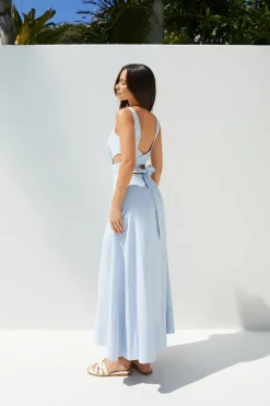 Wedding Guest Dresses|Vacation Dresses>Hello Molly Coastal Glow Maxi Dress Blue