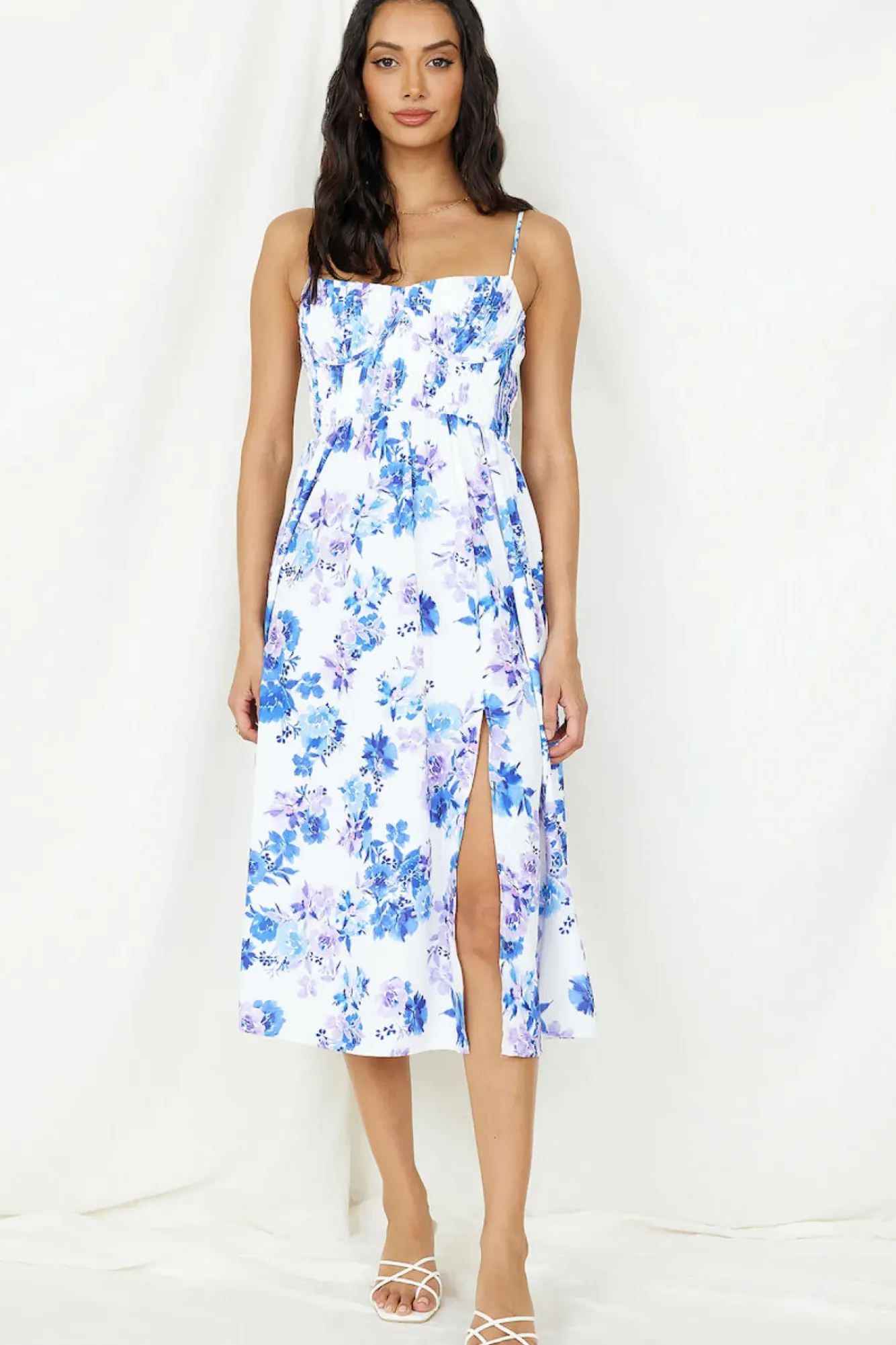 Spring Break Dresses|Casual Dresses>Hello Molly Coastal Living Midi Dress White