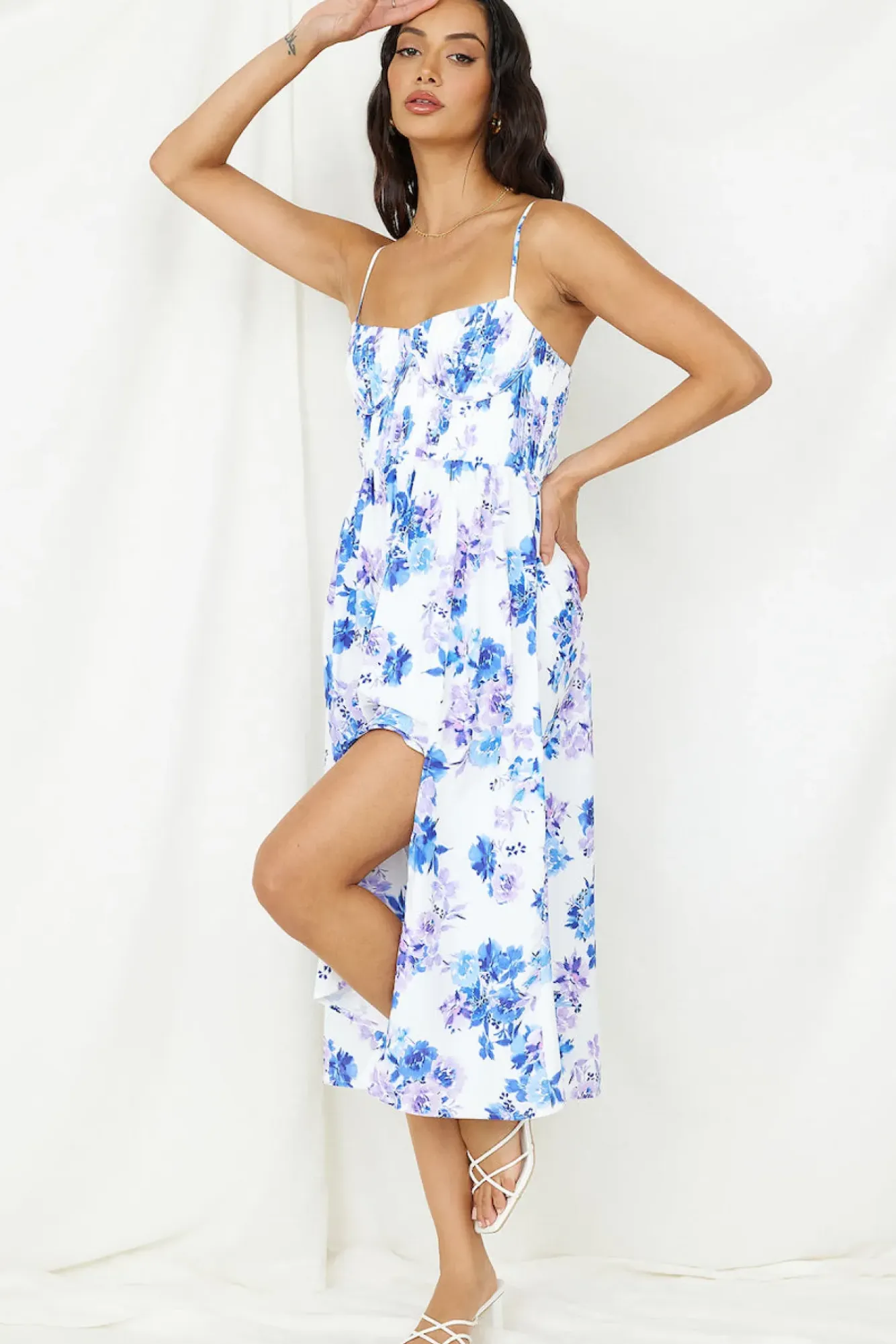 Spring Break Dresses|Casual Dresses>Hello Molly Coastal Living Midi Dress White