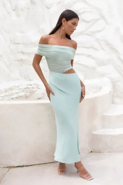 Formal Dresses|Cocktail Dresses>Hello Molly Coastal Reverie Maxi Dress Sage