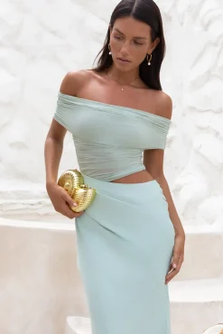 Formal Dresses|Cocktail Dresses>Hello Molly Coastal Reverie Maxi Dress Sage