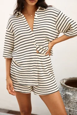 Two-Piece Shorts Set>Hello Molly Coastal Voyages Set Beige