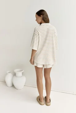 Two-Piece Shorts Set>Hello Molly Coastal Voyages Set Brown