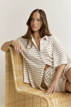 Two-Piece Shorts Set>Hello Molly Coastal Voyages Set Brown