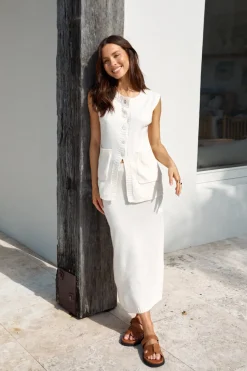 Skirt And Top Sets>Hello Molly Coffee Cart Knit Set Cream