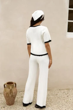 T-Shirts|Cropped>Hello Molly Colder Days Knit Top White