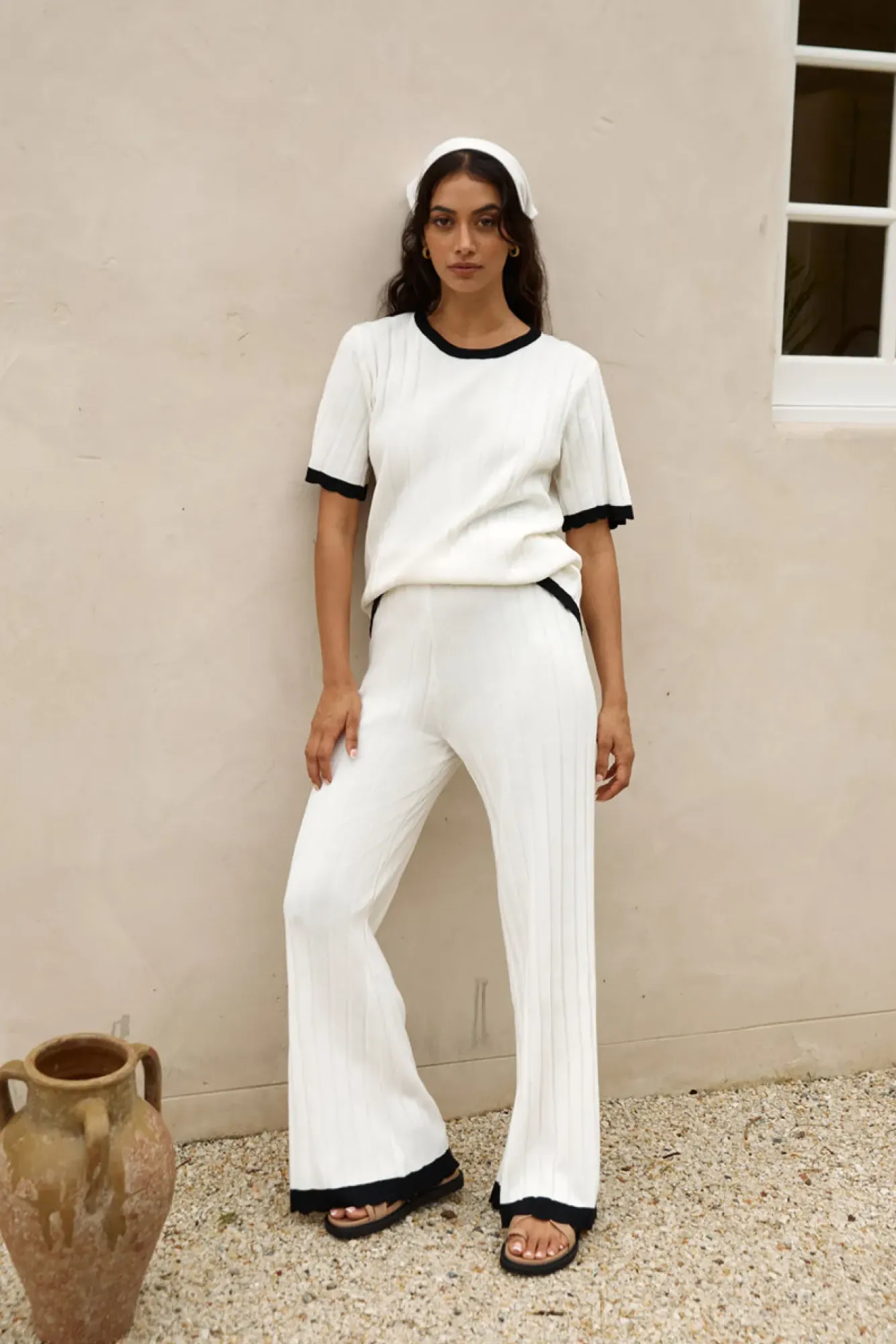 T-Shirts|Cropped>Hello Molly Colder Days Knit Top White