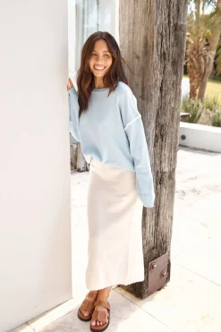Cropped>Hello Molly Cold Nights Sweater Blue