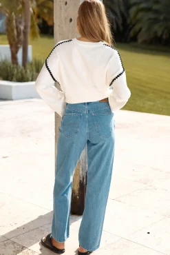 Cropped>Hello Molly Cold Nights Sweater White