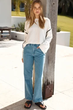 Cropped>Hello Molly Cold Nights Sweater White