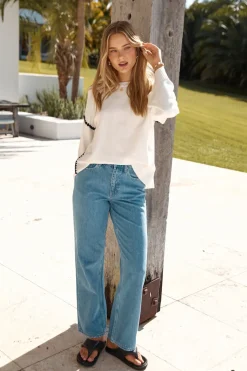 Cropped>Hello Molly Cold Nights Sweater White