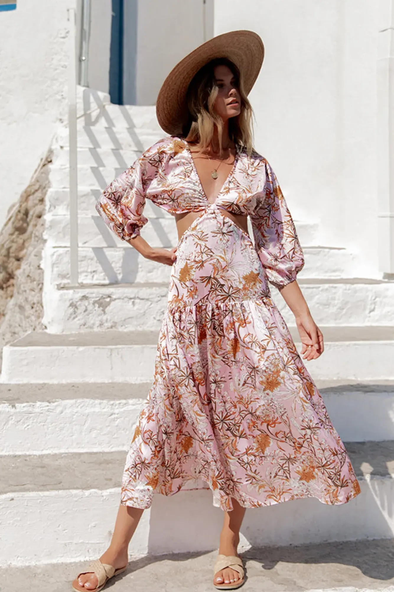 Vacation Dresses|Spring Break Dresses>Hello Molly Come And Go Maxi Dress Pink