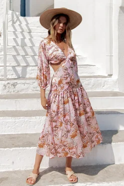 Vacation Dresses|Spring Break Dresses>Hello Molly Come And Go Maxi Dress Pink