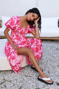 Wedding Guest Dresses|Floral Dresses>Hello Molly Confessions Of Love Maxi Dress Pink