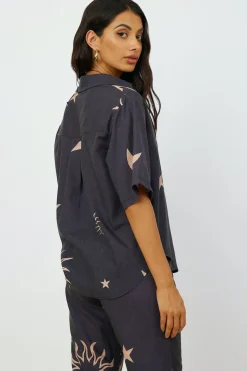 Shirts|Cropped>Hello Molly Constellations In The Sky Shirt Black