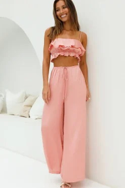 Cropped>Hello Molly Coral Cove Satin Crop Top Orange