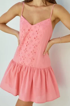 Vacation Dresses|Spring Break Dresses>Hello Molly Coral Craze Mini Dress Pink