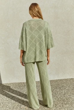 Pants|Two-Piece Pants Set>Hello Molly Coral Sands Pants Green