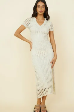 Vacation Dresses|Spring Break Dresses>Hello Molly Cosmic Swirl Maxi Dress Beige