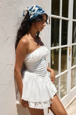 Spring Break Dresses|Casual Dresses>Hello Molly Country Darling Strapless Mini Dress White