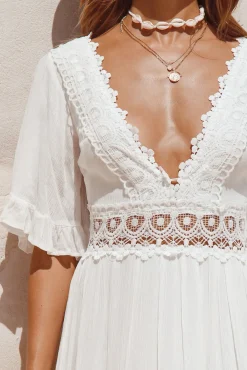 Spring Break Dresses|Bump Friendly>Hello Molly Cowboy Midi Dress White