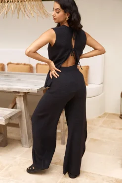 Cropped>Hello Molly Cozy Evenings Vest Top Black