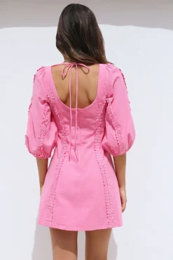Casual Dresses|Long Sleeve Dresses>Hello Molly Crashing Into You Dress Pink