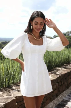 Spring Break Dresses|Brunch Dresses>Hello Molly Crashing Into You Dress White
