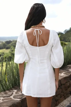 Spring Break Dresses|Brunch Dresses>Hello Molly Crashing Into You Dress White