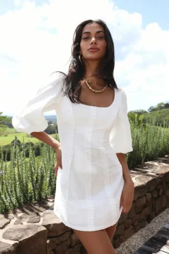 Spring Break Dresses|Brunch Dresses>Hello Molly Crashing Into You Dress White