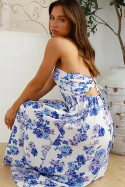 Bump Friendly|Casual Dresses>Hello Molly Cross My Heart Halter Maxi Dress Blue