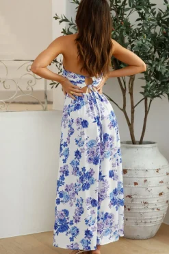 Bump Friendly|Casual Dresses>Hello Molly Cross My Heart Halter Maxi Dress Blue