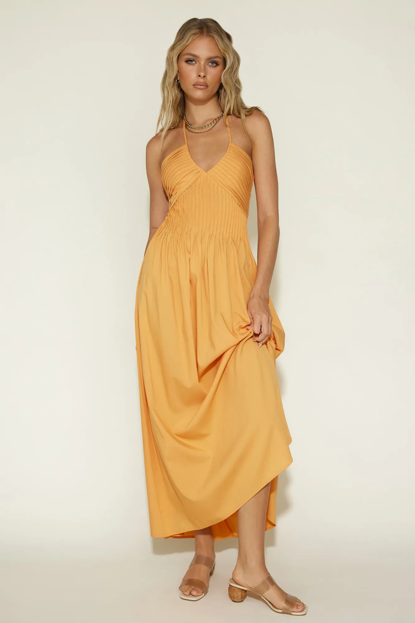 Casual Dresses|Maxi Dresses>Hello Molly Cross My Heart Maxi Dress Orange