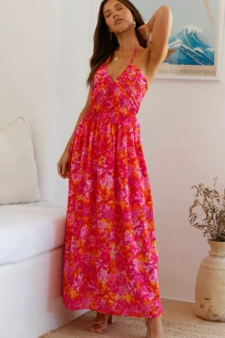 Bump Friendly|Casual Dresses>Hello Molly Cross My Heart Maxi Dress Pink