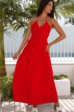 Bump Friendly|Casual Dresses>Hello Molly Cross My Heart Maxi Dress Red
