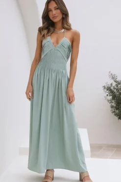 Bump Friendly|Brunch Dresses>Hello Molly Cross My Heart Maxi Dress Sage