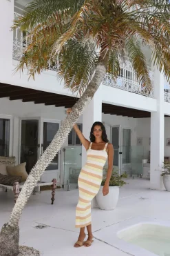 Vacation Dresses|Spring Break Dresses>Hello Molly Cross My Mind Maxi Dress Yellow