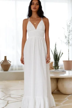 Vacation Dresses|Flowy Dresses>Hello Molly Crystal Clarity Maxi Dress White