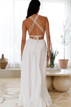 Vacation Dresses|Flowy Dresses>Hello Molly Crystal Clarity Maxi Dress White