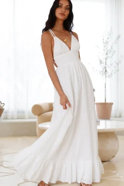 Vacation Dresses|Flowy Dresses>Hello Molly Crystal Clarity Maxi Dress White