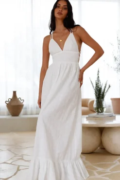Vacation Dresses|Flowy Dresses>Hello Molly Crystal Clarity Maxi Dress White