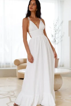 Vacation Dresses|Flowy Dresses>Hello Molly Crystal Clarity Maxi Dress White