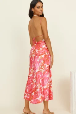 Spring Break Dresses|Satin Dresses>Hello Molly Crystal Clear Maxi Dress Pink