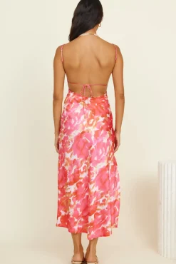 Spring Break Dresses|Satin Dresses>Hello Molly Crystal Clear Maxi Dress Pink