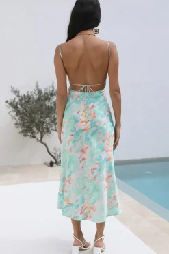Midi Dresses>Hello Molly Crystal Clear Midi Dress Green
