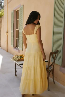 Vacation Dresses|Brunch Dresses>Hello Molly Crystal Waters Maxi Dress Yellow