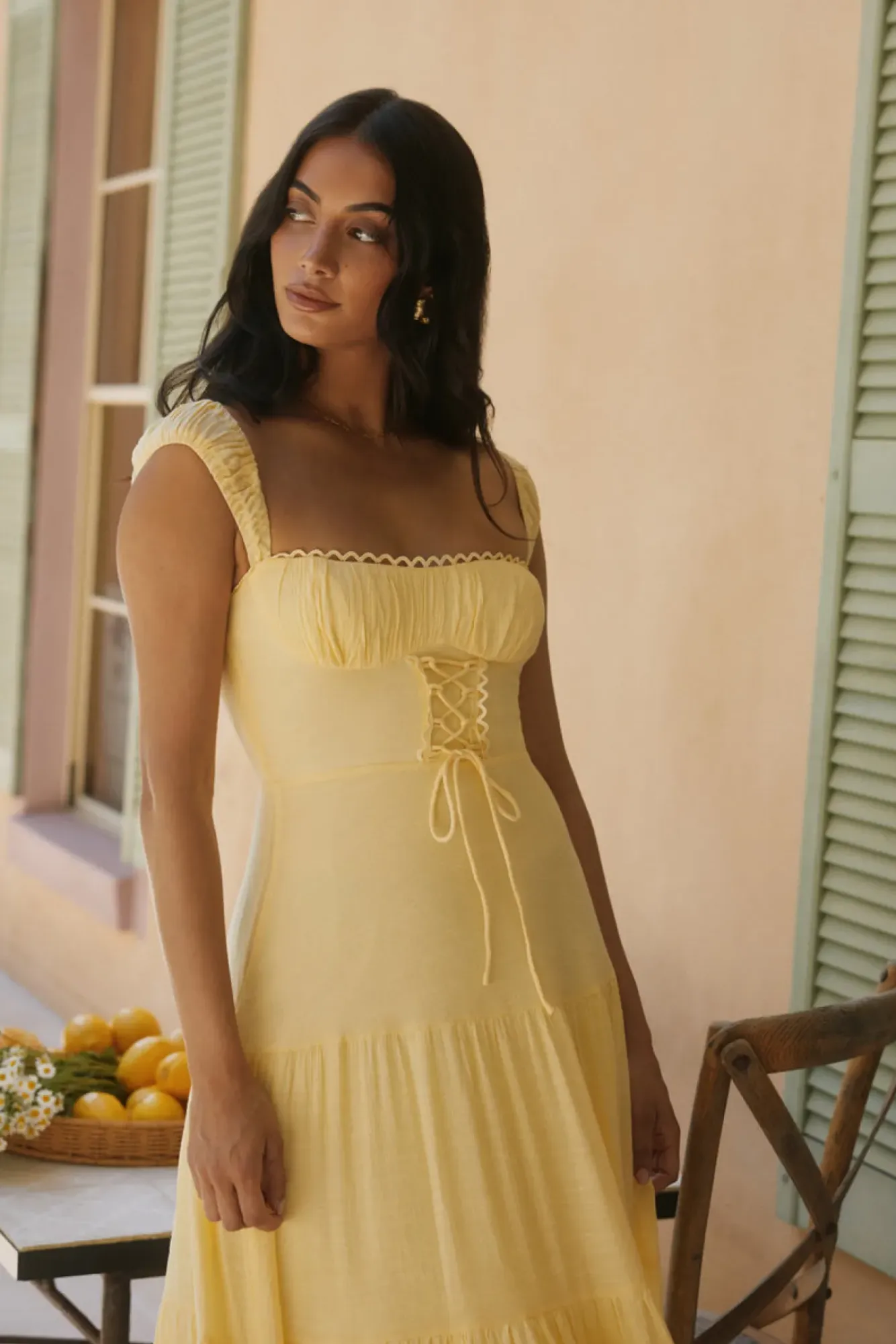 Vacation Dresses|Brunch Dresses>Hello Molly Crystal Waters Maxi Dress Yellow